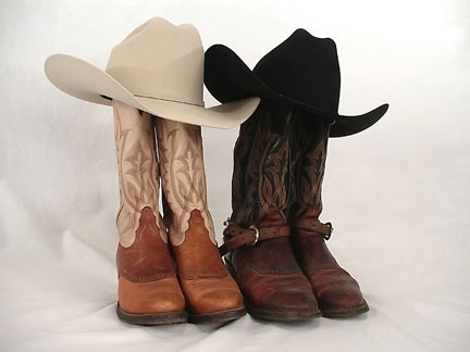 cowboy boots and hats