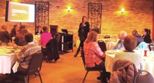 Jodi Maertens speaking at an advocacy event in March.