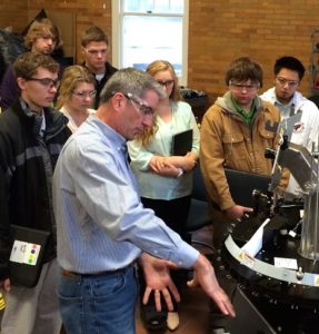 Jim Sieben shows KCEO students around Nova Tech engineering, located on the MinnWest Technology Campus in Willmar. 
