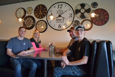 The Kells family fills a booth at the newly renovated After Five Supper Club