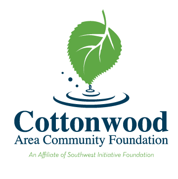 Cottonwood Area Community Foundation logo featuring a cottonwood leaf