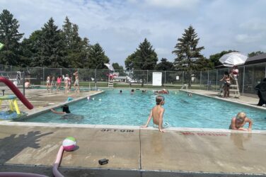 Families enjoyed community pool night, one of three activities during the summer hosted by Conexiones and KMS Community Education.