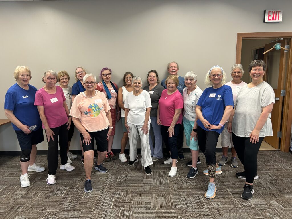 A group poses for a photo after one of the Winsted SAIL classes.