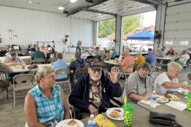 Veterans enjoy a free lunch at the Chippewa County Fair Veterans Day alongside family and friends.